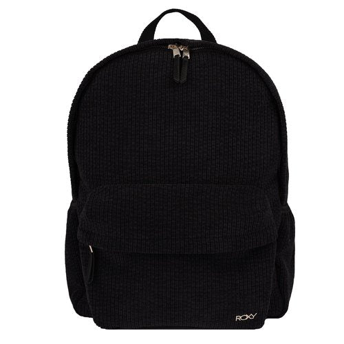 Roxy Women's Feeling Good Stylish Soft Corduroy Backpack with Padded Shoulder Straps and Exterior Storage, Anthracite, 15L