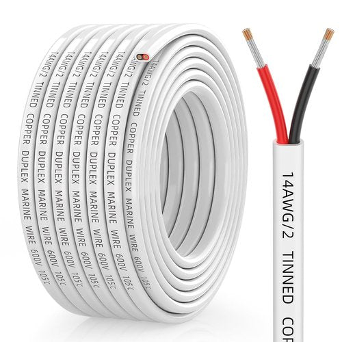 CONEPY 14 Gauge Marine Wire - Waterproof Tinned Copper Stranded Cable for Boats, RVs & Solar (30FT)