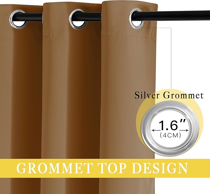 NICETOWN Sliding Door Curtains 84 inches Long, Grommet Blackout Thermal Patio