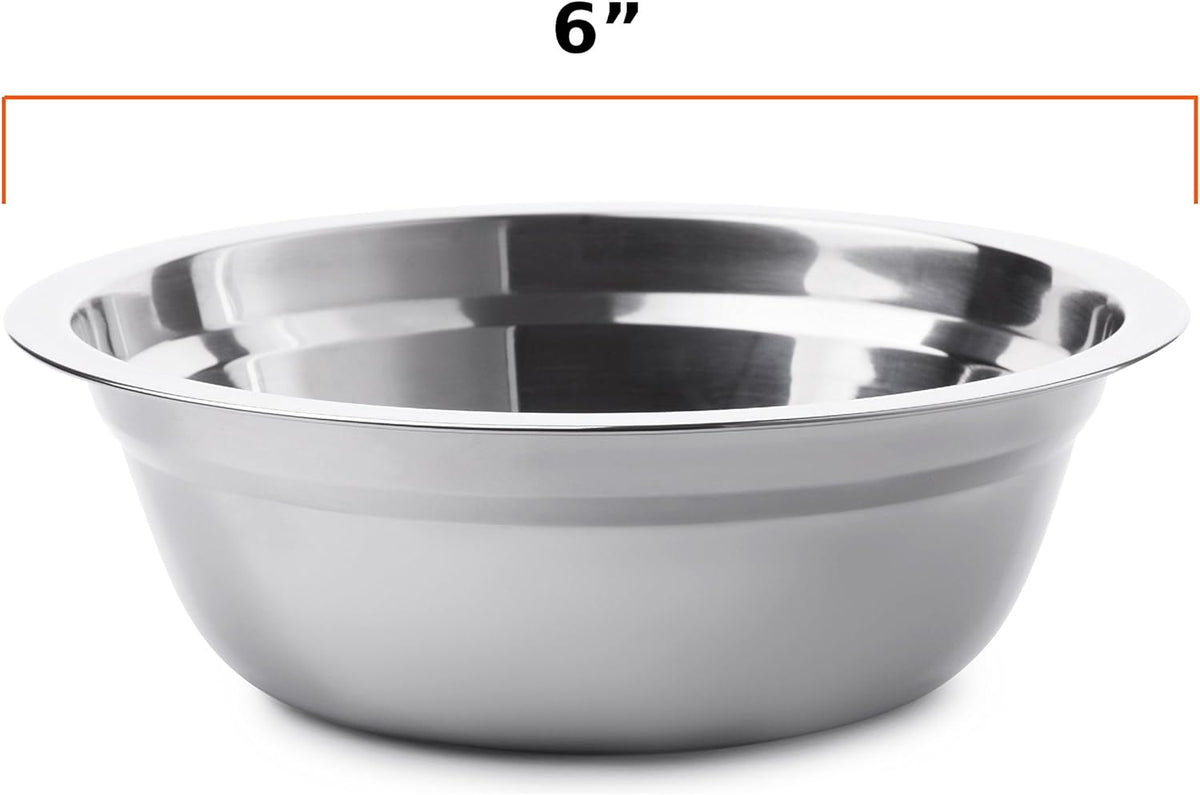 Stainless Steel Bowl Set - 6-Inch Portable Dinnerware with Travel Bag for Camping, Hiking & Picnics