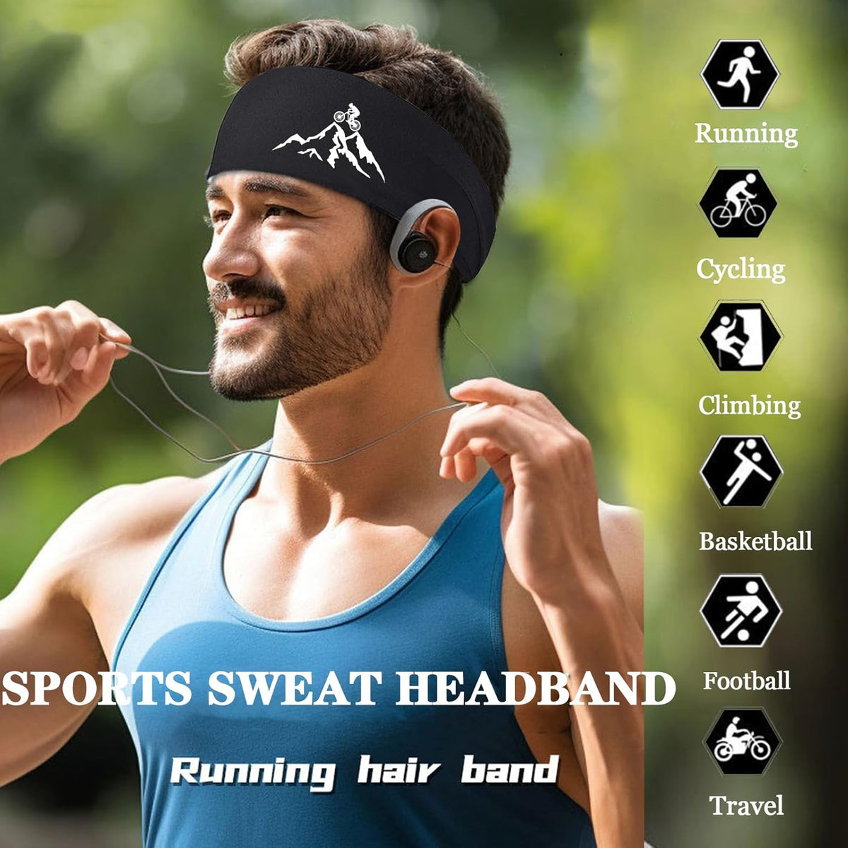 Skiennix Sport Headbands - 3 Pack Cooling Sweat Bands for Men & Women | Perfect for Workouts