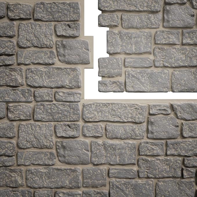 EverStone Cobblestone Faux Stone Panel, Birch Color