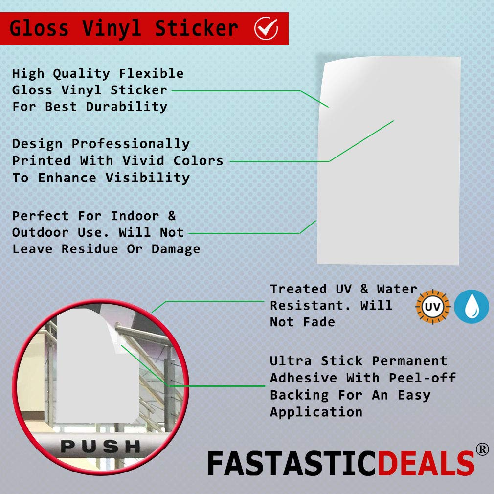 Caution Floor May Be Slippery When Wet Hazard Sign LABEL DECAL STICKER 9 inches x 12 inches