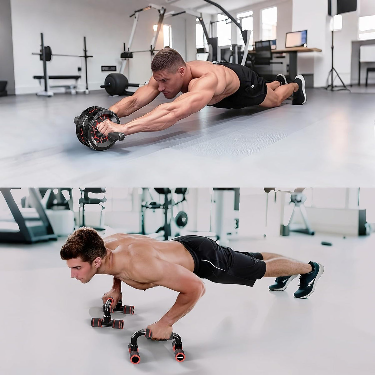 Readaeer Ab Roller Wheel Kit - Complete Ab Workout Set with Resistance Bands & Knee Mat