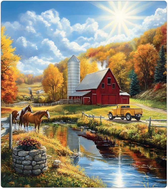 Autumn House Horse Lake Dishwasher Magnet Cover for The Front Magnetic Dishwasher Door Covers Dish Washer Sticker Wrap Home Decorative Appliances Panel Decal Kitchen Decor 23" x 26" (Magnetic)