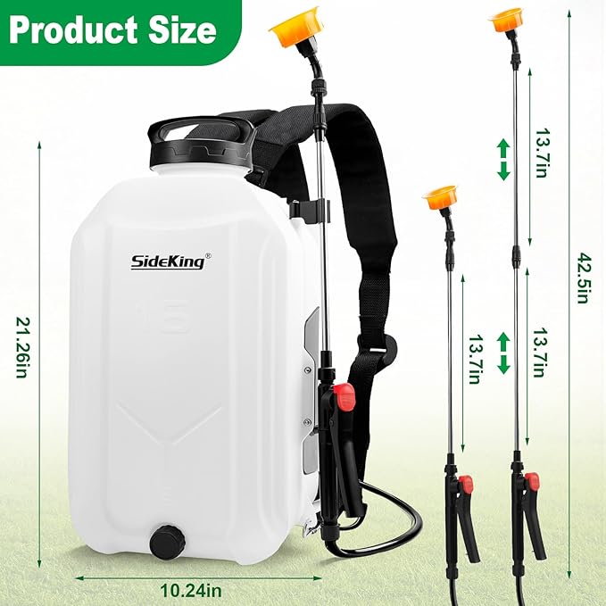 4.2 Gallon Backpack Sprayer Battery Powered, 100 PSI Electric Garden Sprayer Compatible with Makita 12V Battery, Weed Sprayer with Telescopic Wand & 4 Nozzles for Lawn, Yard & Pest Control