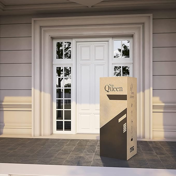NapQueen 6 Inch Innerspring Queen Size Medium Firm Support Relief Mattress, Bed in a Box, White