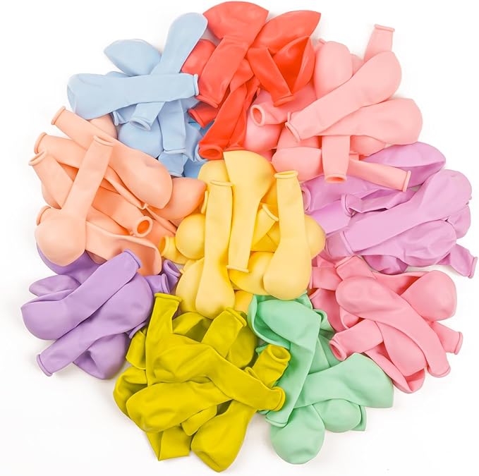 PartyWoo Pastel Balloons 50 pcs 5 Inch Small Mini Pastel Rainbow Color Latex Spring Balloons for Graduation Baby Shower Gender Reveal Easter Birthday Party Decorations