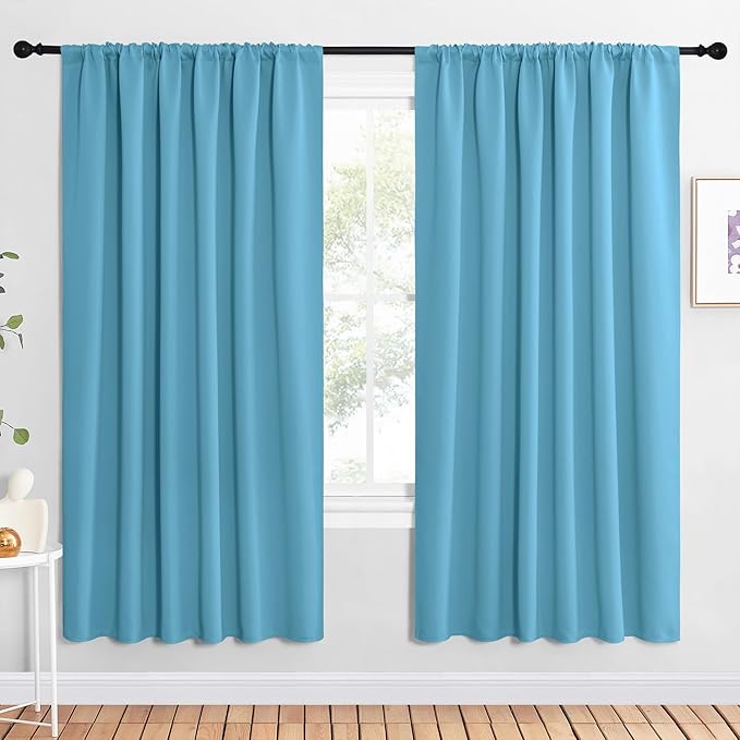 NICETOWN 2 Panels Blackout Curtains, Rod Pocket Window Curtains Room Darkning