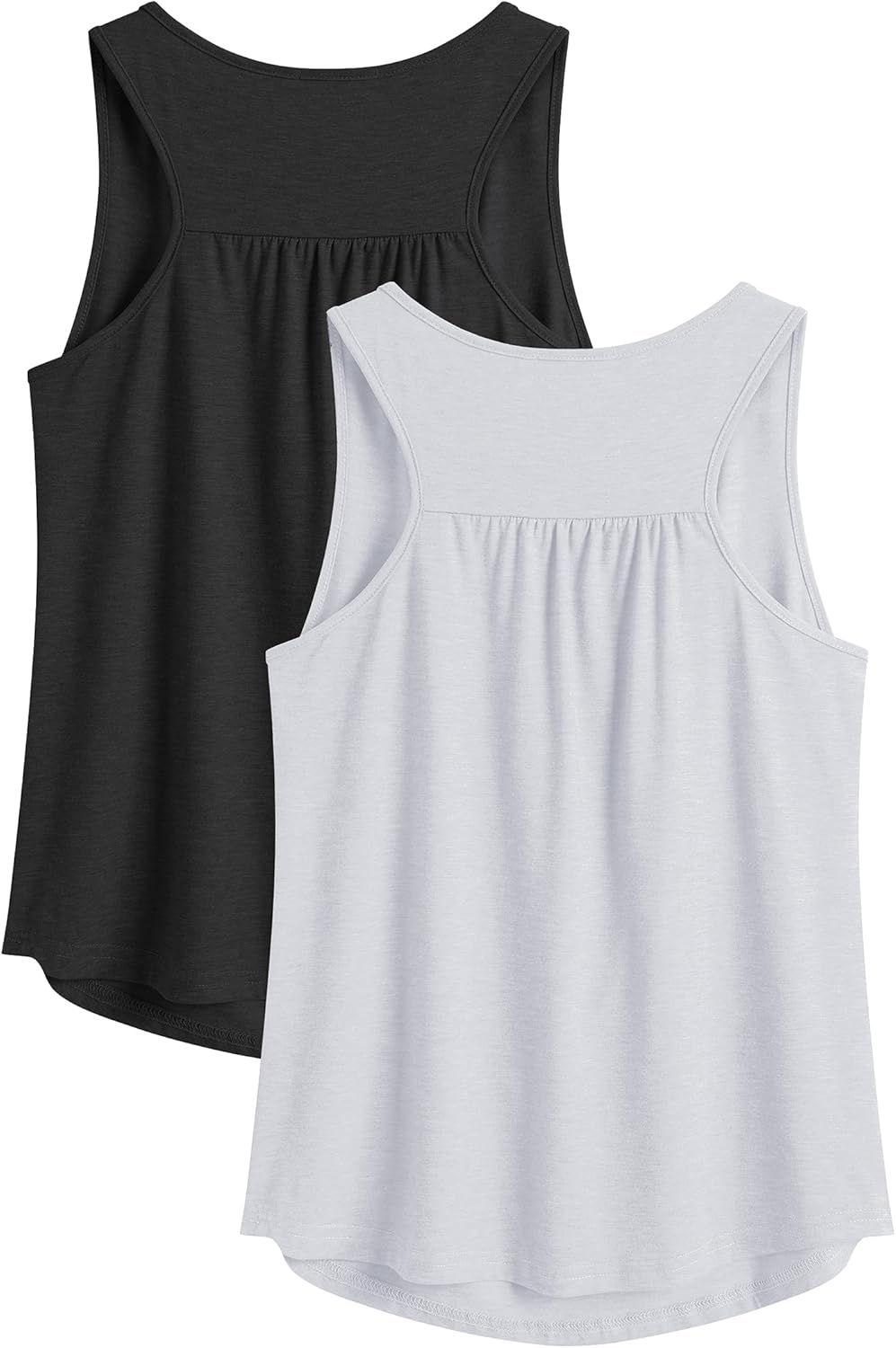 PINSPARK Women's Workout Tops - Lightweight Racerback Tank for Yoga & Gym | 2 Pack, Sizes S-3XL