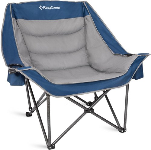 KingCamp Oversized XL Camping Chair - Heavy Duty 500lbs Folding Couch with Cooler Bag & Cup Holder