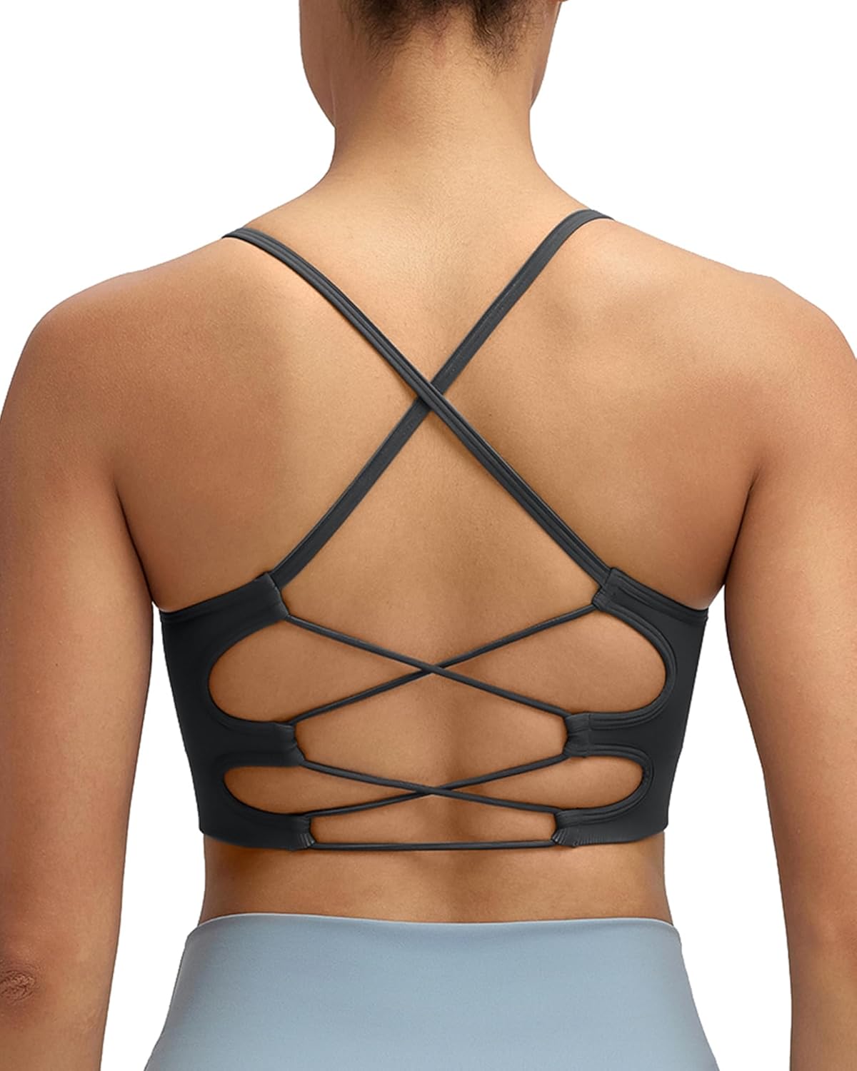 Running Girl Sports Bra - Seamless Crisscross Back Design | Medium Support with Removable Pads