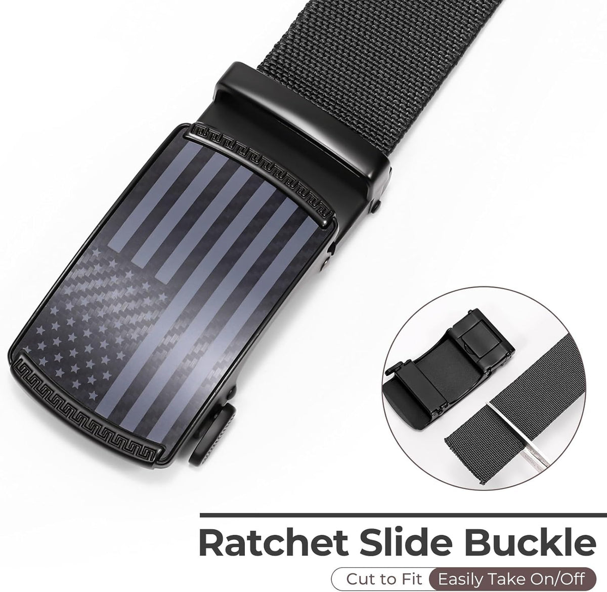 SANSTHS Men's Elastic Stretch Ratchet Belt - Versatile Nylon Design for Casual Work & Golf | Adjustable Fit