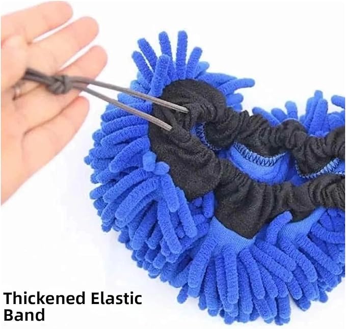 Compatible for Universal Elastic Band pe Flat Mop Head Replacement Household Cleaning Tool Dust Sponge(Red)