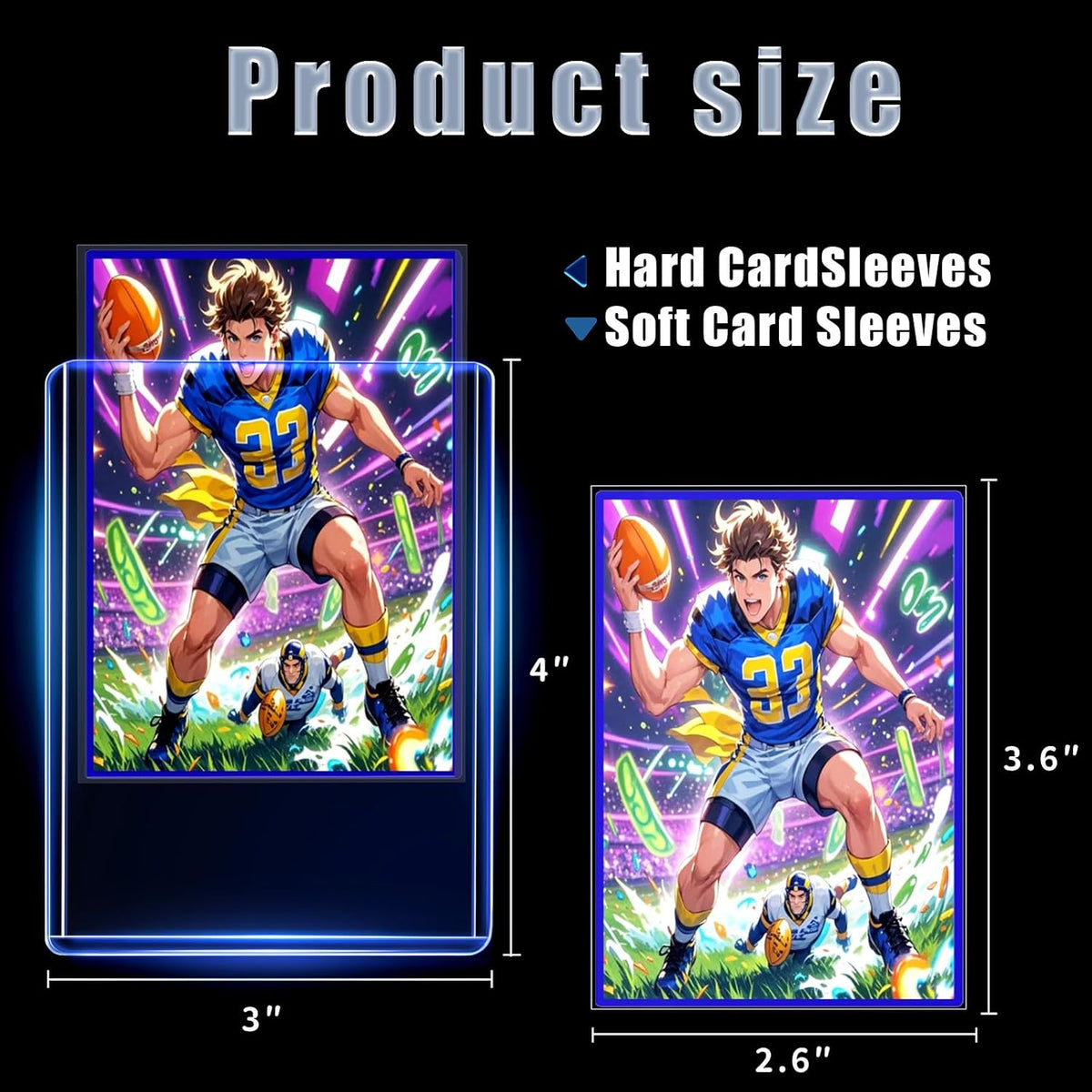 Skiennix 200 Card Sleeves - Toploaders & Soft Protectors for Trading Cards | 3" x 4" Size