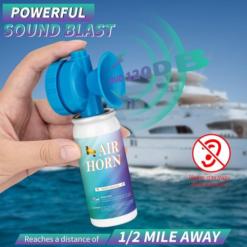 Air Horn Can - 1.4oz Safety Air Horn for Sporting Events & Camping | Loud Marine Air Horns, 2-Pack