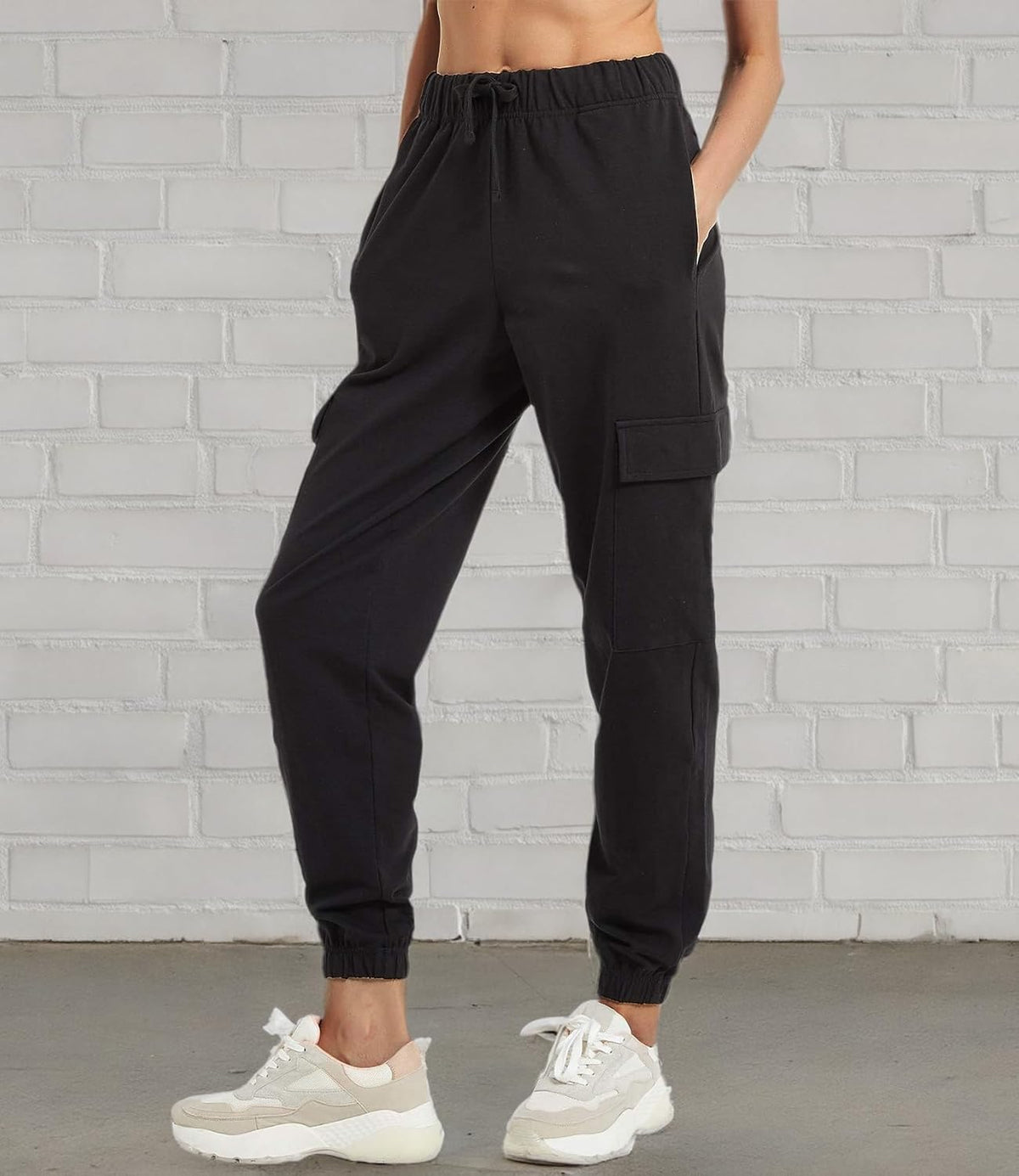 PULI Women's Cargo Sweatpants - Sporty Athletic Fit with Pockets | Comfortable Jogger Trousers