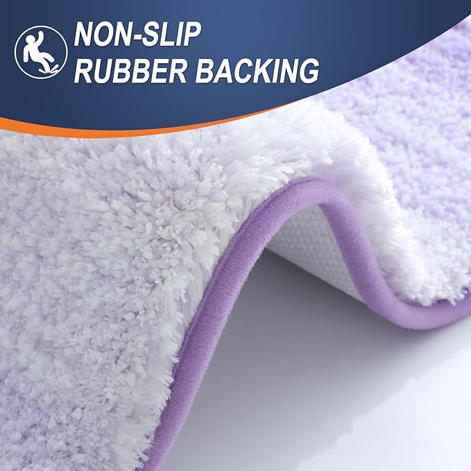 OLANLY Bathroom Rugs Mat 45x27, Extra Soft Absorbent Microfiber Bath Rug, Rubber Backing, Quick Dry, Machine Washable Bath Mats for Bathroom Floor, Tub and Shower, Home Decor Accessories, Light Purple