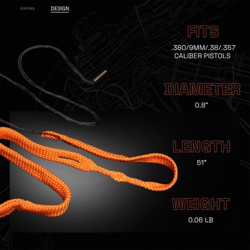 GRITR Bore Cleaning Rope - Reusable Gun Bore Cleaner for .22/.45/.223/12GA - Compact & Fray-Resistant Accessory