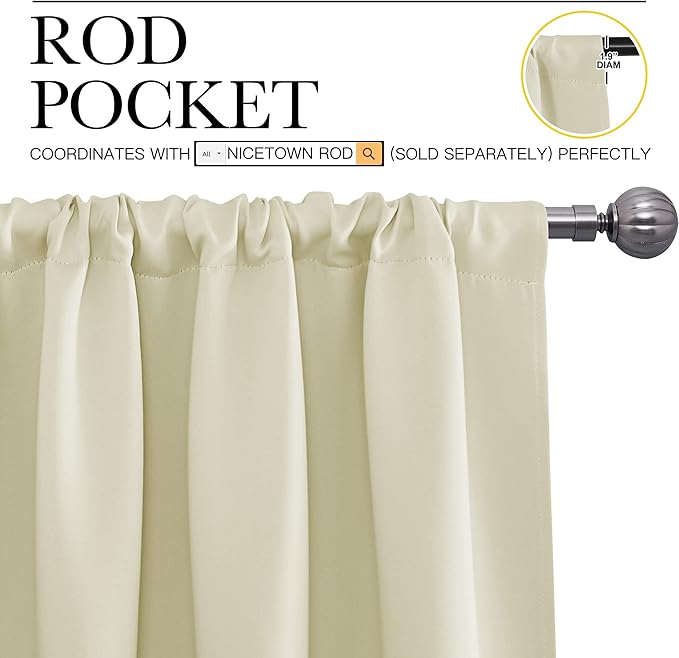 NICETOWN Bedroom Curtains for Kids Room, Window Treatment Thermal Insulated