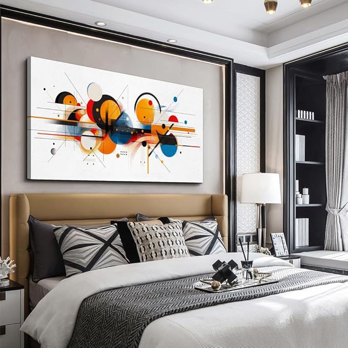 hyidecorart Wall Art For Living Room Wall Decorations For Bedroom Line Color Block Abstract Pictures Artwork Hang Pictures For Office Decoration Hotel Canvas Prints Art Modern Wall Decor 20"X40"