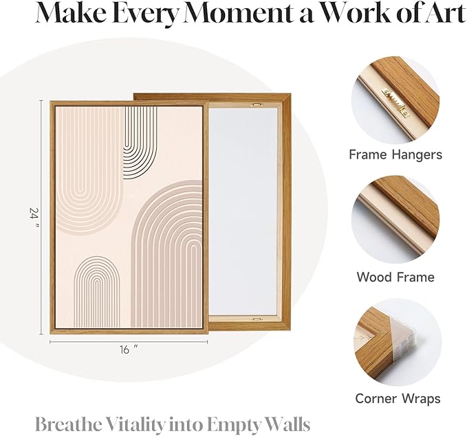 3 Piece Framed Neutral Boho Wall Art