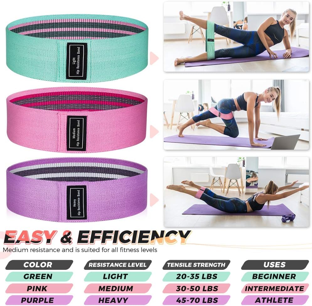 Skiennix Resistance Bands Set - 8-Piece Workout Bundle with 5 Latex & 3 Fabric Booty Bands