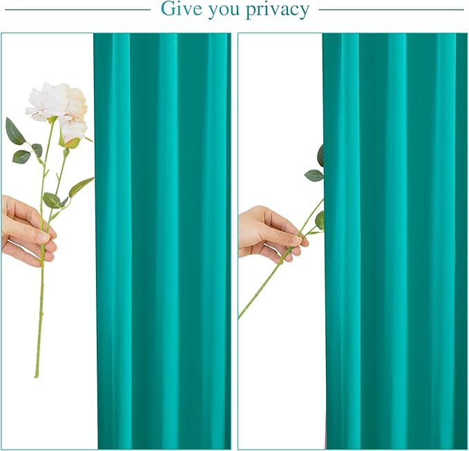 Turquoise Backdrop Curtain for Parties Wrinkle Free Photo Curtains Backdrop Drapes Fabric Decoration for Baby Shower Wedding Birthday Party 5ft x 7ft,2 Panels