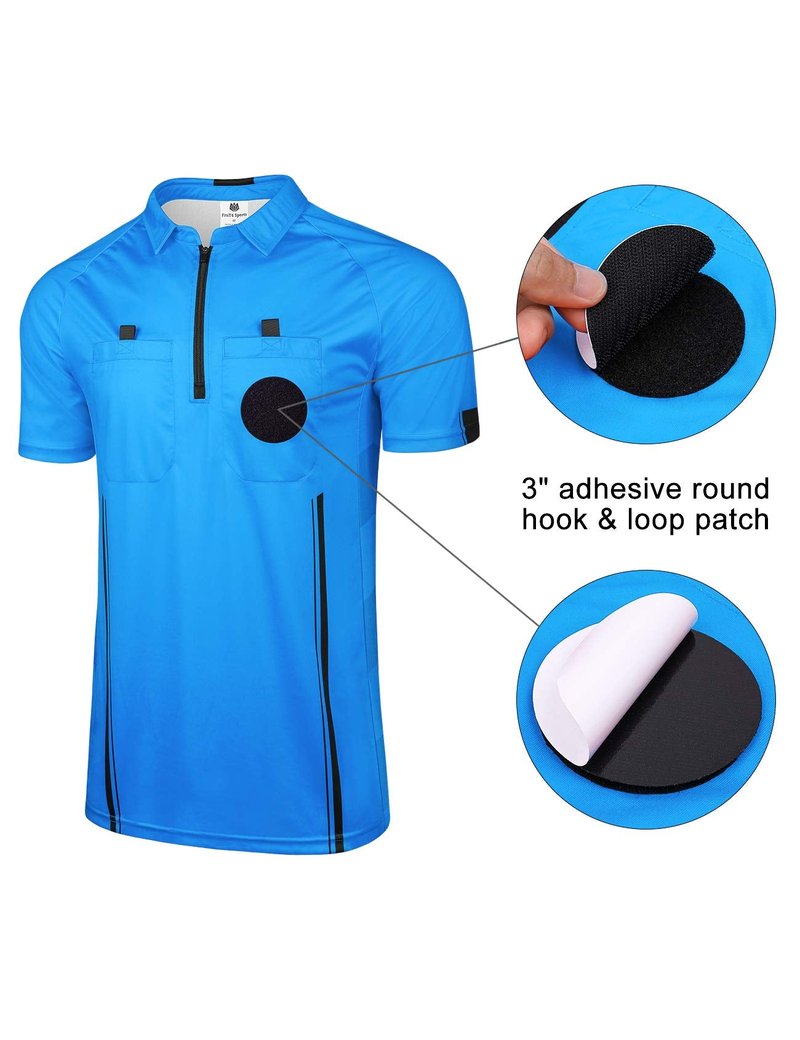FitsT4 Sports Pro Soccer Referee Jersey Short Sleeve Ref Shirts Blue XX-Large