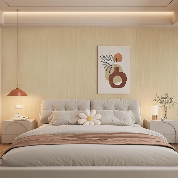 BOMENG White Oak Wood Contact Paper Peel and Stick Light Oak Wallpaper