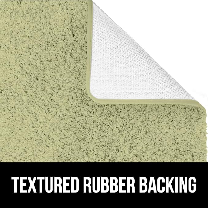 GORILLA GRIP Bathroom Rugs, 60x24, Ultra Soft Absorbent Mat, Thick Plush Bath Rug, Machine Washable, Microfiber Quick Dry, Mats for Shower, Bathtub and Floor, Home Decor Accessories, Sage