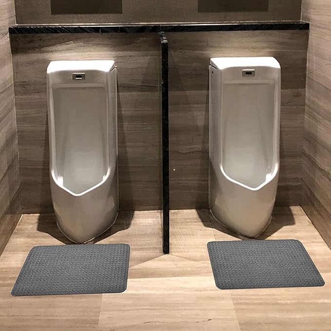 Urinal Mats Bathroom Floor Protector Pads(2 Pack), Restroom Urinal Pee Pad, Non-Slip Water Absorption Urine Floor Mats for Men's Restrooms, Reusable/Washable Urinal Floor Pads Rug
