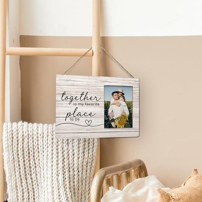 Engagement Picture Frame 8x10, Wedding Picture Frame, Engaged Gifts for Couple, Engagement Gifts for Newly Engaged Couples Him Her, Together is My Favorite Place Photo Frame 5x7