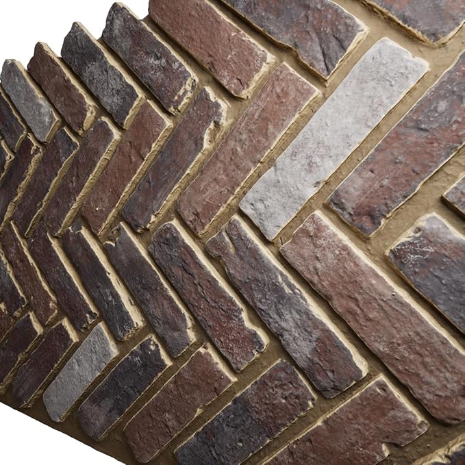 EverStone Herringbone Faux Brick Panel, 46 1/2"W x 25 1/4"H x 1"D, Smokey Rose