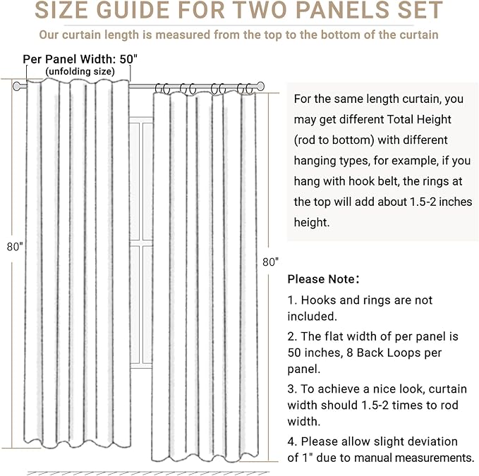 100% Blackout Shield Linen Blackout Curtains