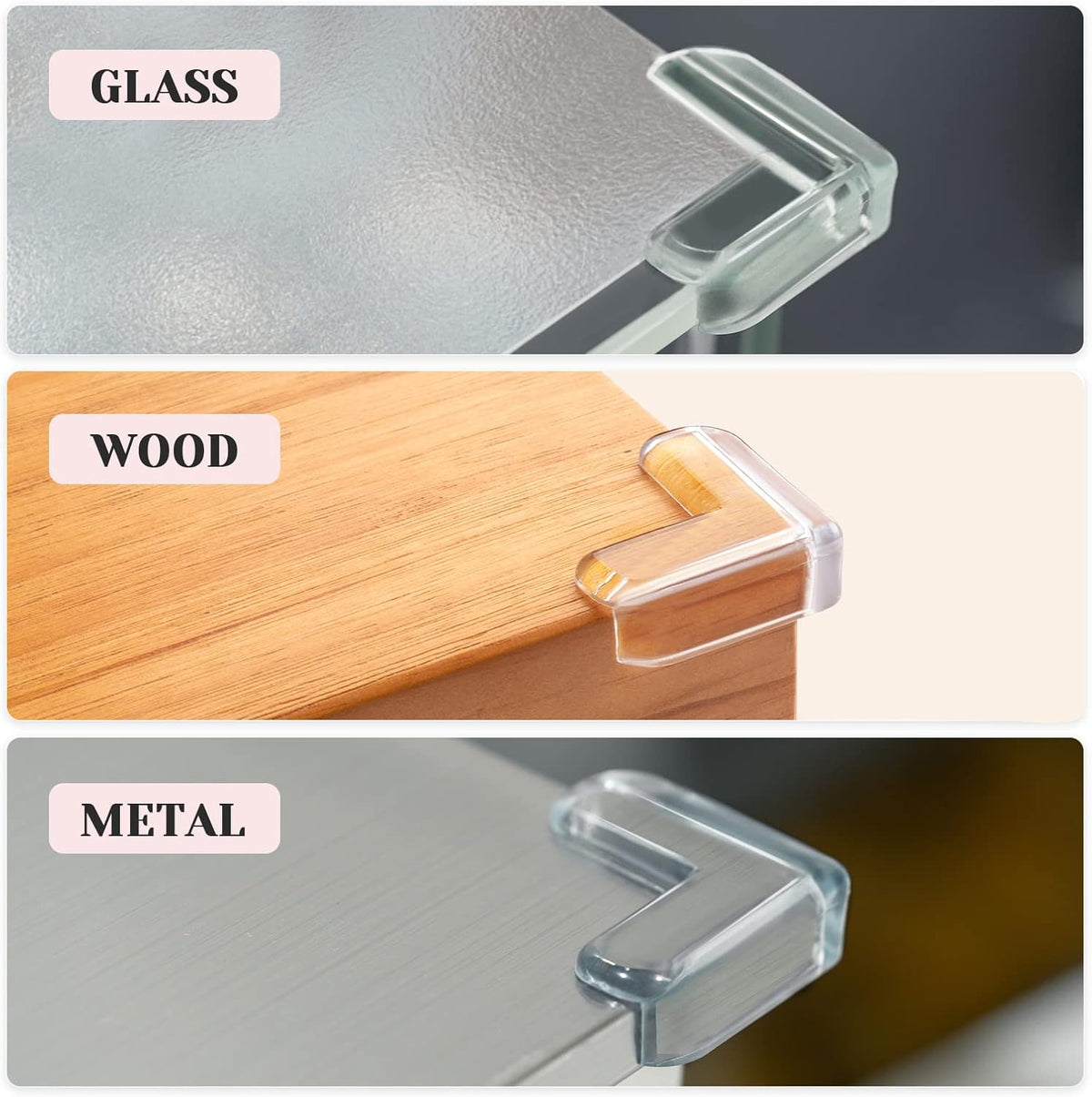 20 Pack Table Corners, Corner Guards, Clear Corner Protectors, Corner Protectors, Baby Proof Corner Guards Stop Child Head Injuries Tables, Furniture & Sharp Corners Baby Proofing (L-Shaped)