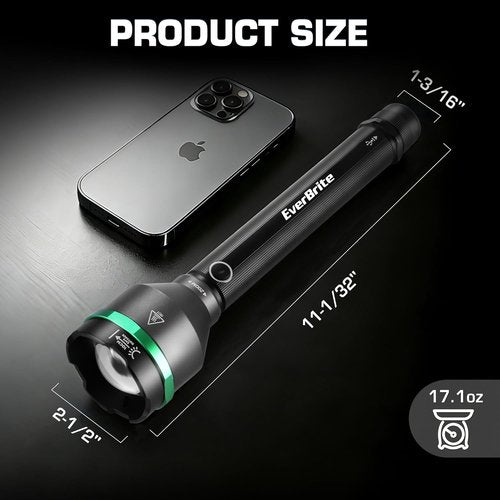 EverBrite 5000 High Lumens Rechargeable Flashlight - 5 Modes Zoomable Tactical LED Spotlight for Hunting, Hiking, and Emergency Use