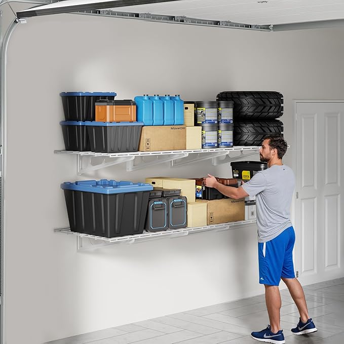 FLEXIMOUNTS 2-Pack 2x6ft Garage Shelving 24-inch-by-72-inch Heavy Duty Wall