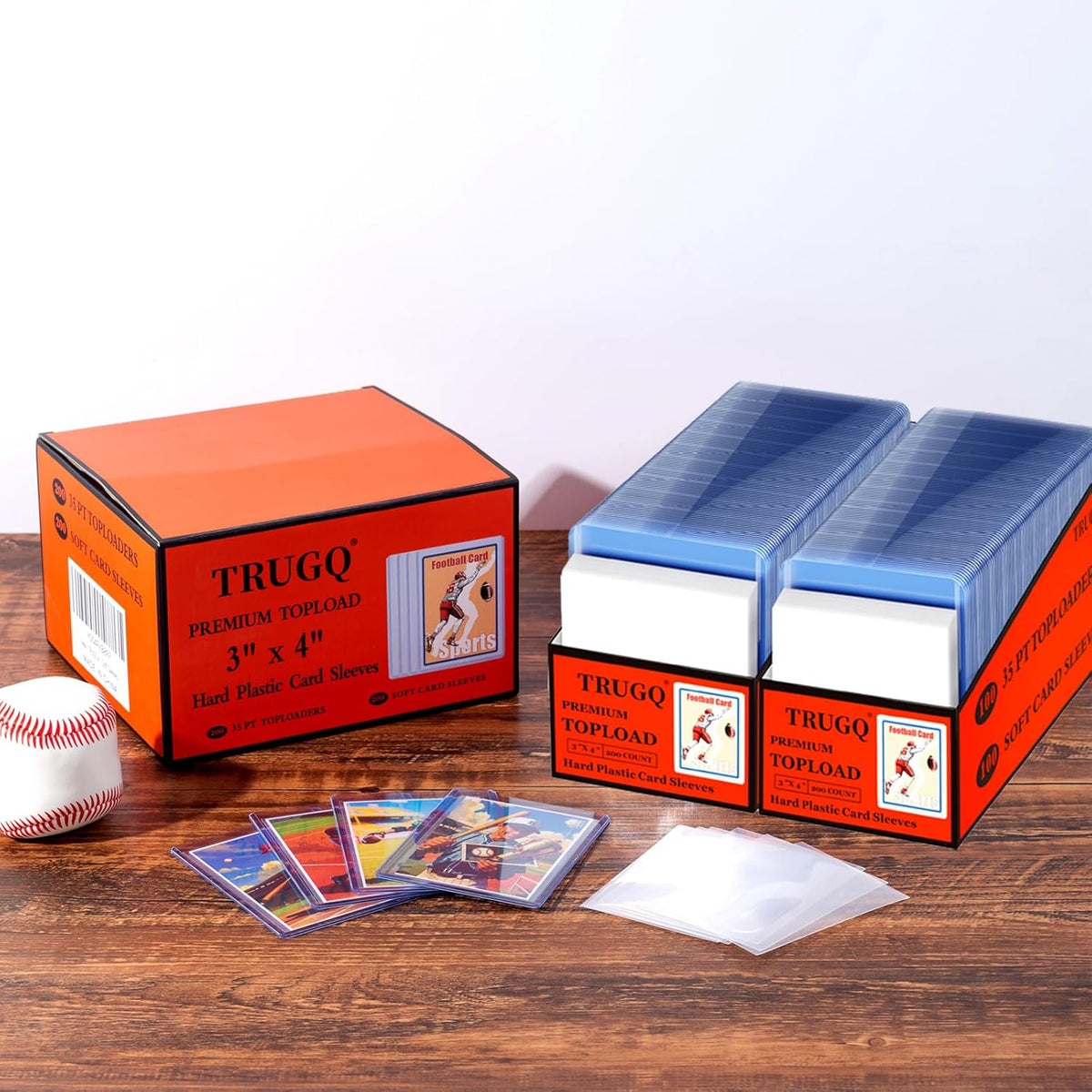 Skiennix 200 Card Sleeves - Toploaders & Soft Protectors for Trading Cards | 3" x 4" Size