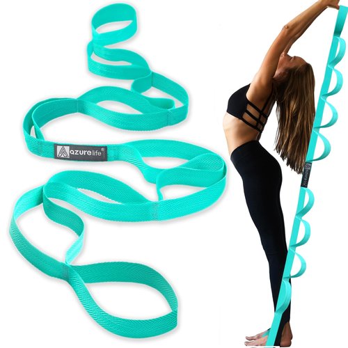 A AZURELIFE Exercise Slider and Premium Durable Stretch Strap with Loops