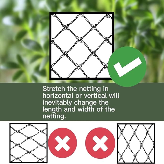 Bird Netting 15x20 Ft, 1/2In Mesh Heavy Duty Garden Netting Pest Barrier for Plants, Fruit Trees, Vegetables, Extra Strong Woven Mesh Netting, Animal Fencing Against Birds, Deer, Poultry