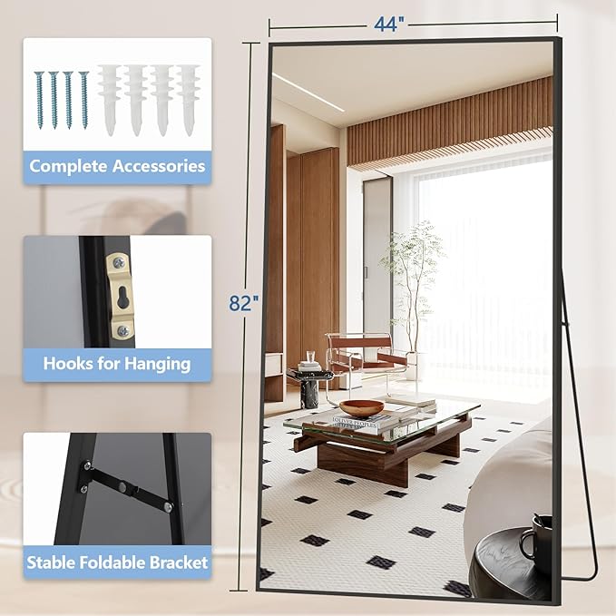 82"X44" Oversized Floor Mirror Full Length, Extra Large Standing Mirror