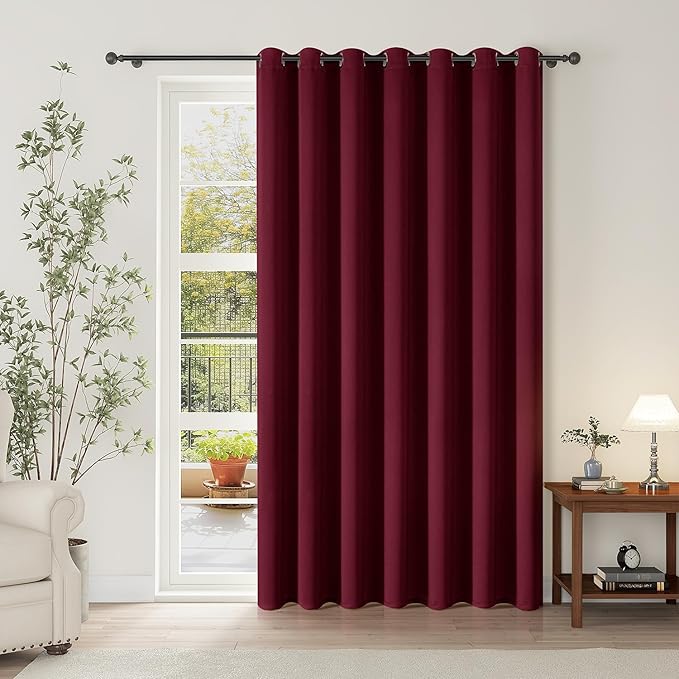 ChrisDowa Room Divider Curtain 120 Inches Long, Wide Blackout Sliding Door