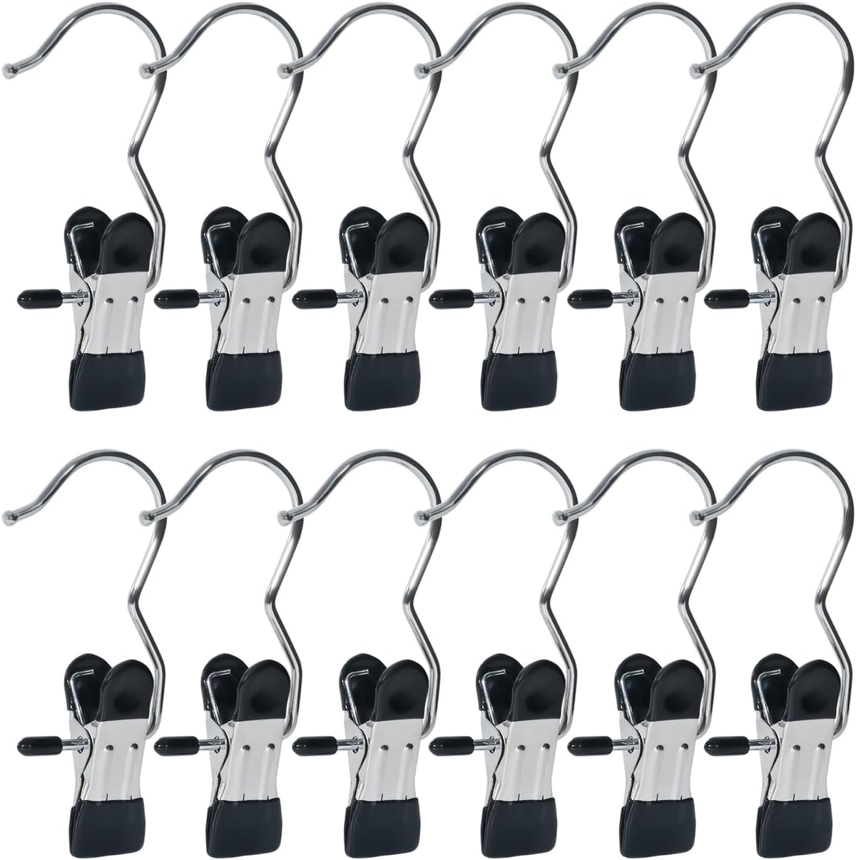 15/30/50Pcs Upgrade Double Head Clamp Dipped Clothespin for Laundry Hooks with Clips, Boot Holder, Hanging Clips, Portable Multifunctional Hangers Single Clip Space Saving for Jeans, Hats (50, Black)