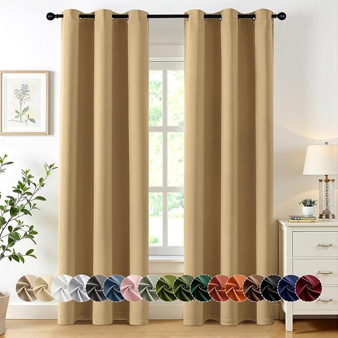 MIULEE Blackout Curtains for Bedroom Living Room 2 Panels, Thermal Insulated