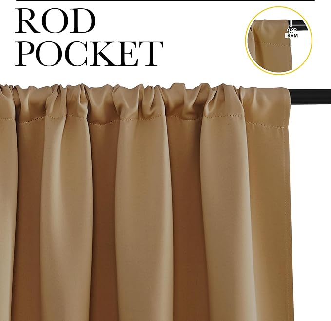 NICETOWN RV Blackout Curtains for Camper Windows, Kitchen Curtains, Short