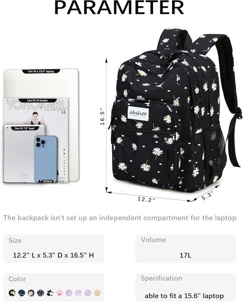 Abshoo Classical Basic Travel Backpack - Water Resistant Bookbag for School | Durable & Stylish