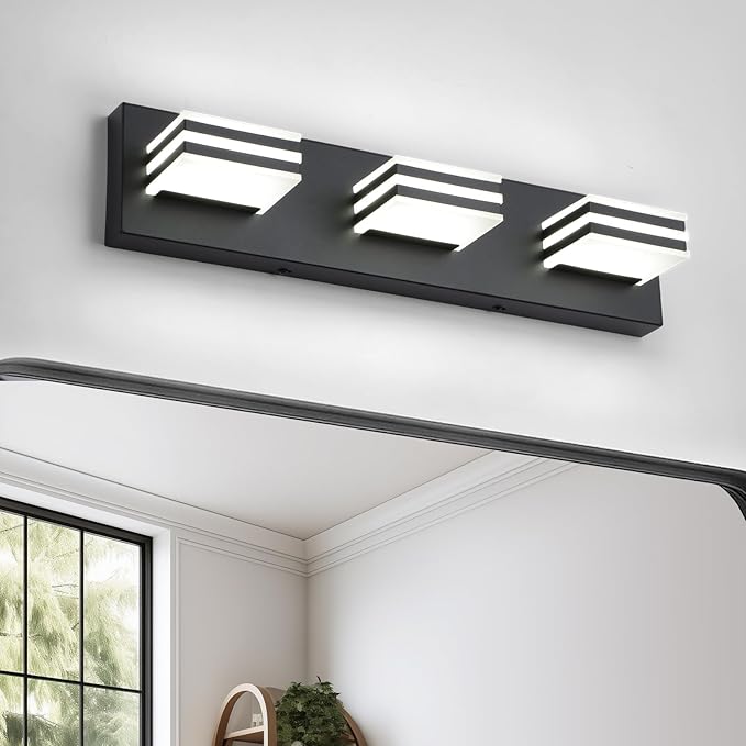 Black Vanity Lights 3 Light Bar Light
