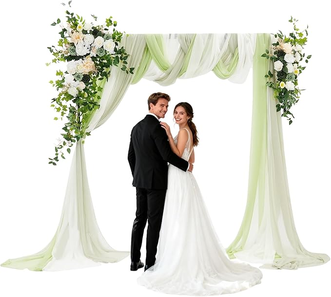 Artificial Wedding Arch Flowers Kit (Pack of 5),2pcs Artificial Hanging Flower Arch Decor,for Wedding Ceremony Arbor Reception Backdrop Rose Floral Party Outdoor Decoration Green