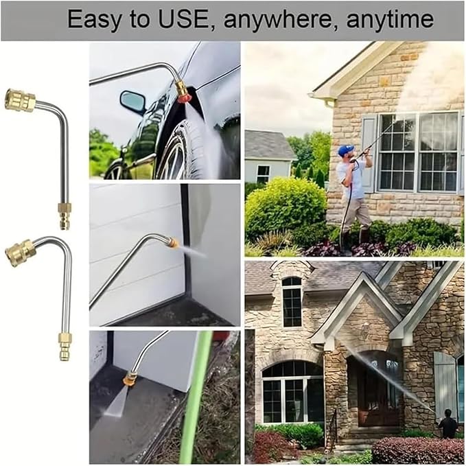 Telescoping High Pressure Washer Wand Set - Gutter Cleaner Extension Pole Set - 4000PSI 1/4 Inch 6 Spray Nozzles Ground Gutter Cleaning Tool Accessories for